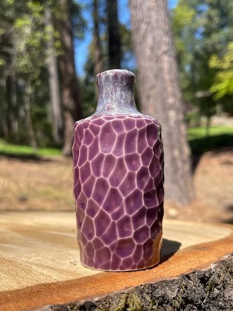 Mini • Carved Texture • Bottle — handmade ceramic by Kelly Olivier, 404 Ceramics