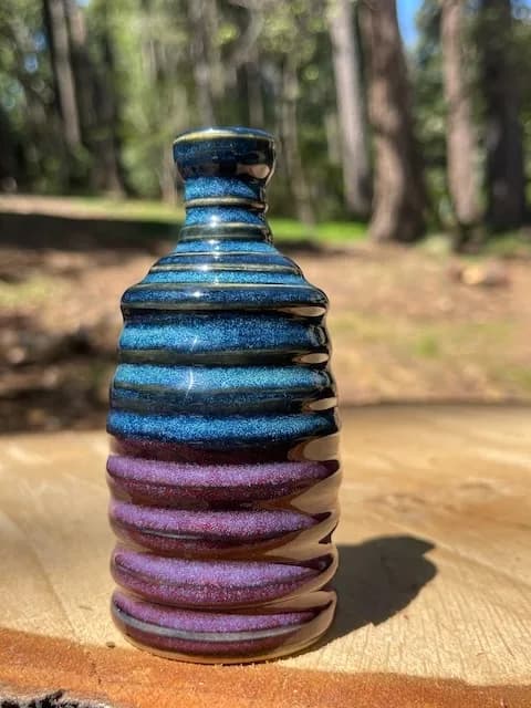 Mini • Carved Texture • Bottle — handmade ceramic by Kelly Olivier, 404 Ceramics