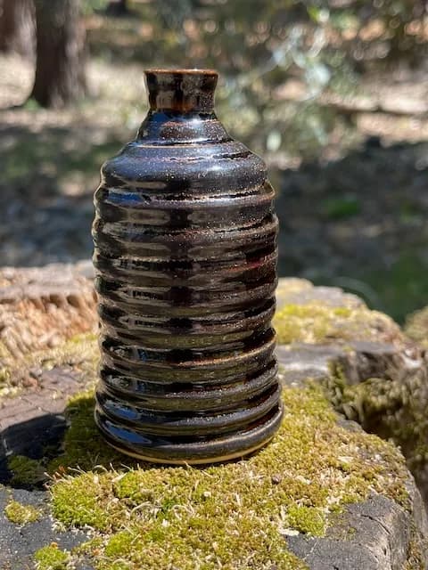 Mini • Carved Texture • Bottle — handmade ceramic by Kelly Olivier, 404 Ceramics