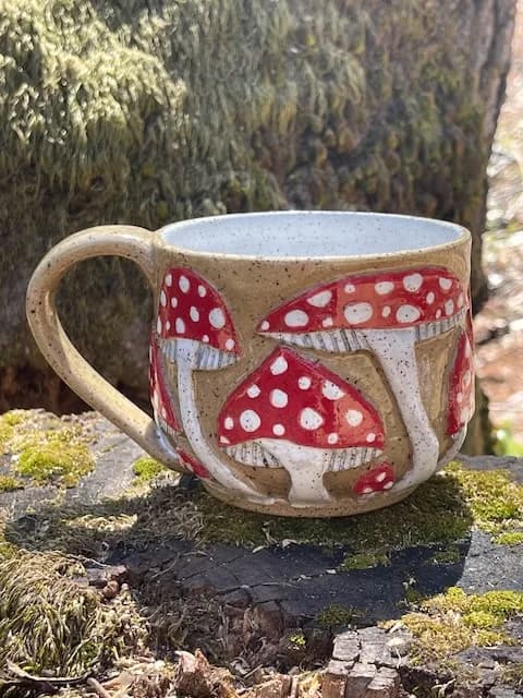 Mushroom • Mug — handmade ceramic by Kelly Olivier, 404 Ceramics