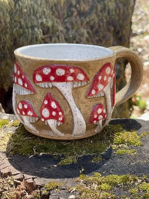 Mushroom • Mug — handmade ceramic by Kelly Olivier, 404 Ceramics
