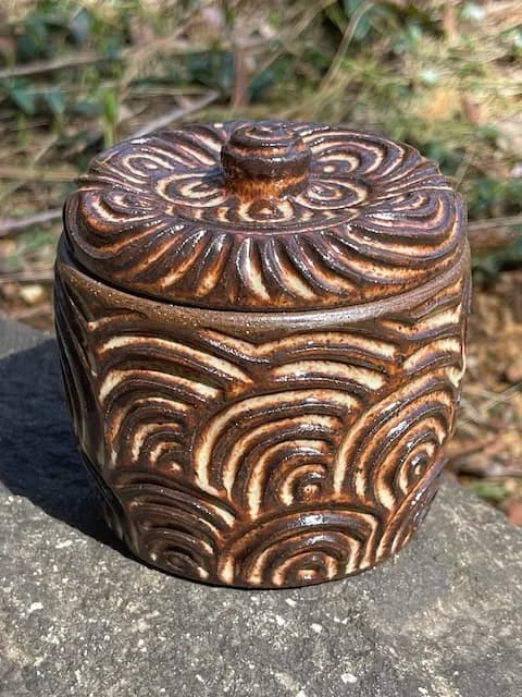 Dot And Arc • Jar — handmade ceramic by Kelly Olivier, 404 Ceramics