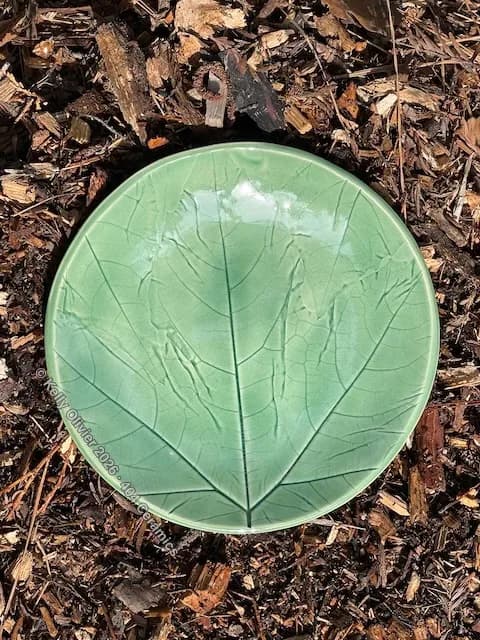 Leaf Impression • Plate — handmade ceramic by Kelly Olivier, 404 Ceramics