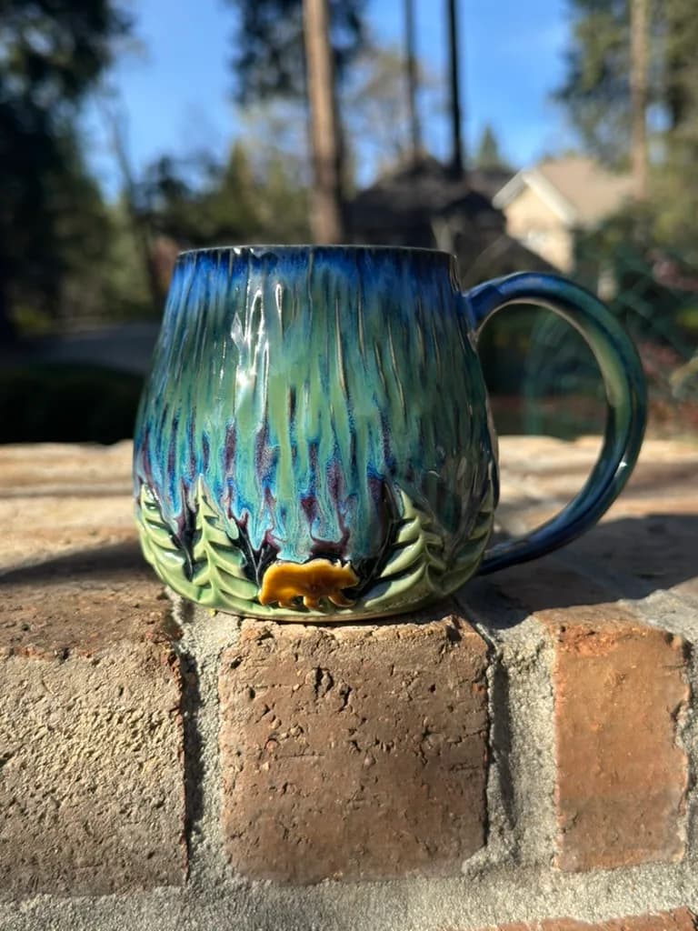 Northern Lights • Mug — handmade ceramic by Kelly Olivier, 404 Ceramics