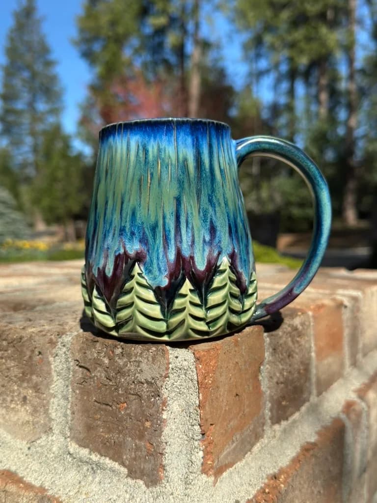 Northern Lights • Mug — handmade ceramic by Kelly Olivier, 404 Ceramics