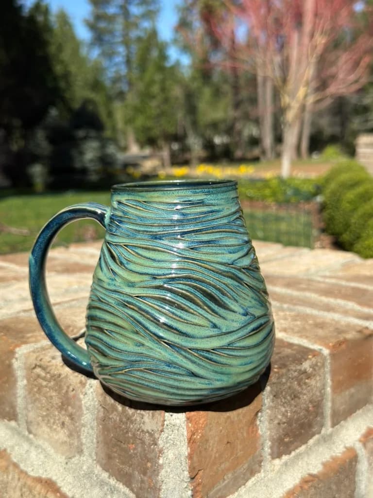 Flowing River • Mug — handmade ceramic by Kelly Olivier, 404 Ceramics