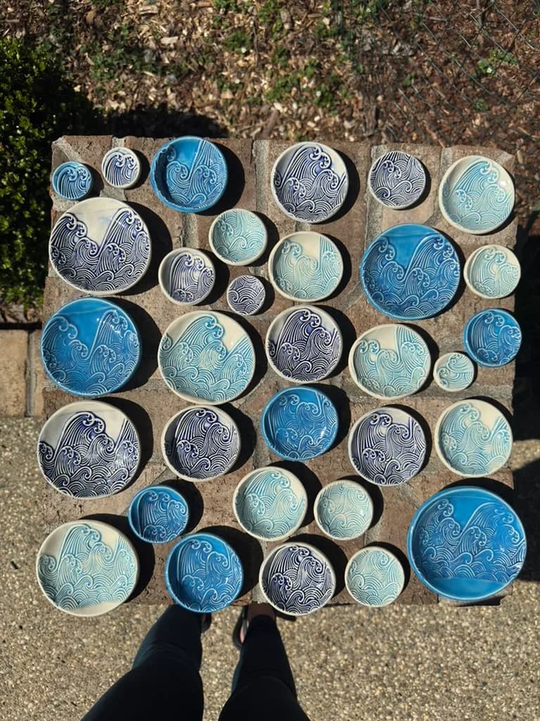 Mini • Wave • Trinket Dish — handmade ceramic by Kelly Olivier, 404 Ceramics